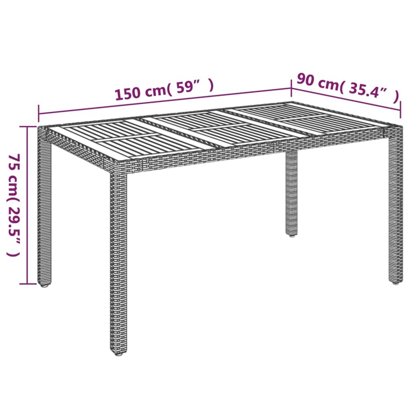 vidaXL Garden Dining Set in Gray/Dark Gray