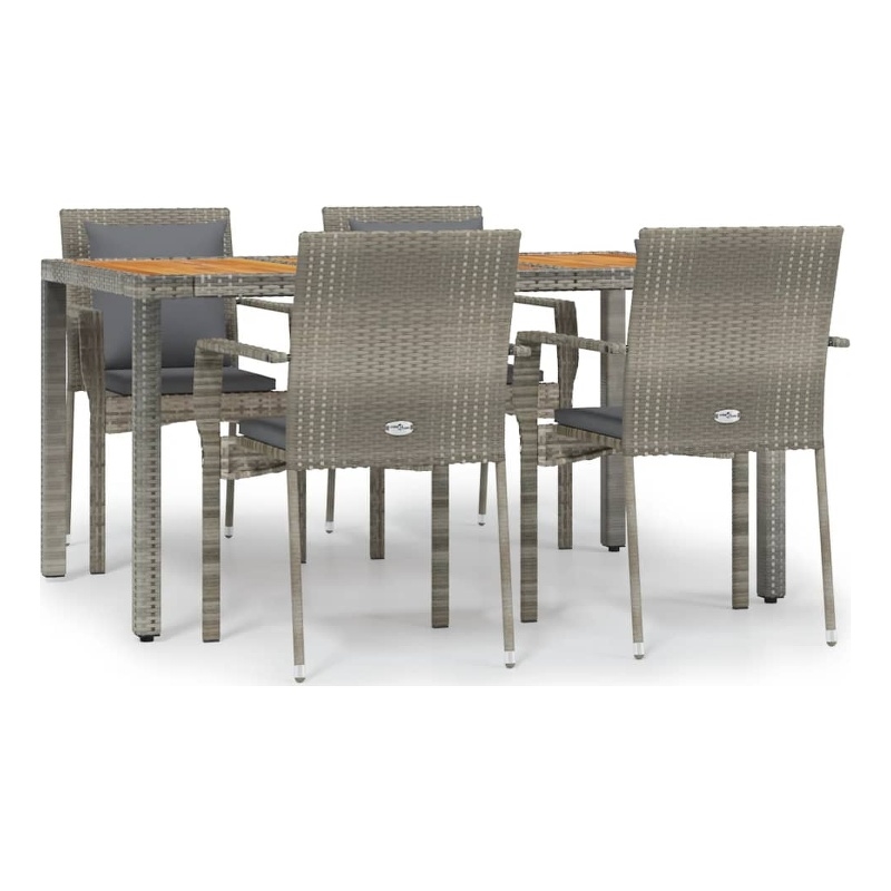 vidaXL Garden Dining Set in Gray/Dark Gray