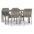 vidaXL Garden Dining Set in Gray/Dark Gray