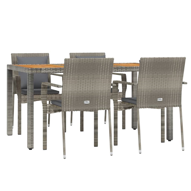 vidaXL Garden Dining Set in Gray/Dark Gray
