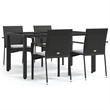 vidaXL Garden Dining Set in Black/Cream White