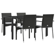 vidaXL Garden Dining Set in Black/Cream White