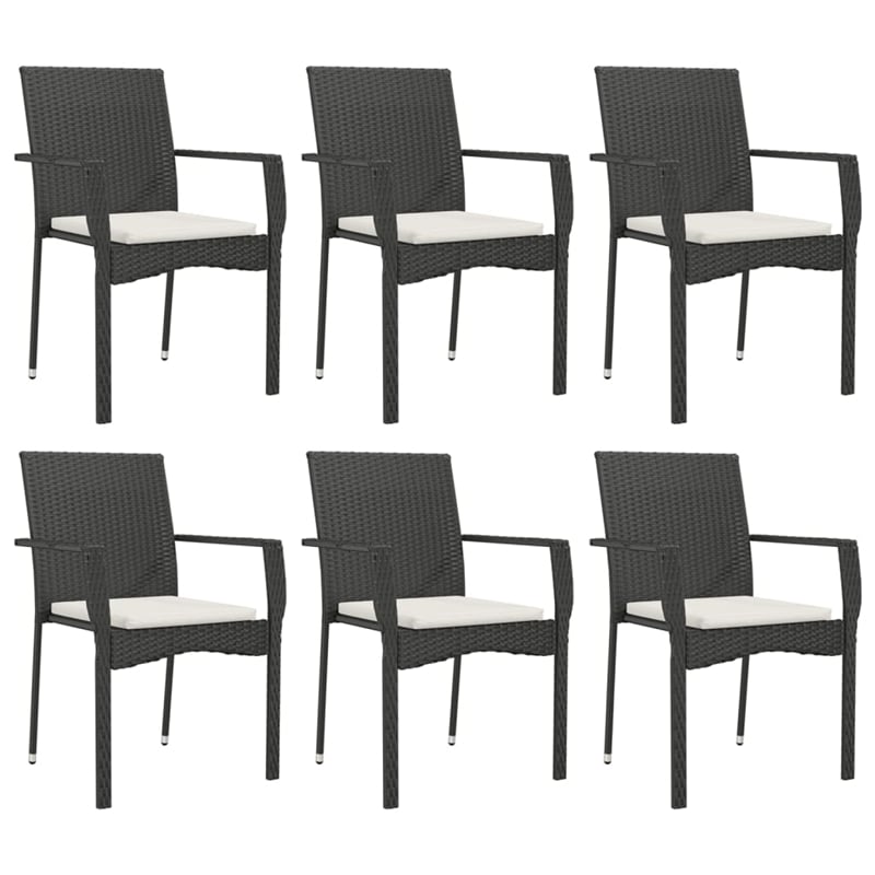 vidaXL Poly Rattan Large Modular Garden Dining Set in Black