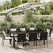 vidaXL Garden Dining Set in Black Table/Cream White Cushions