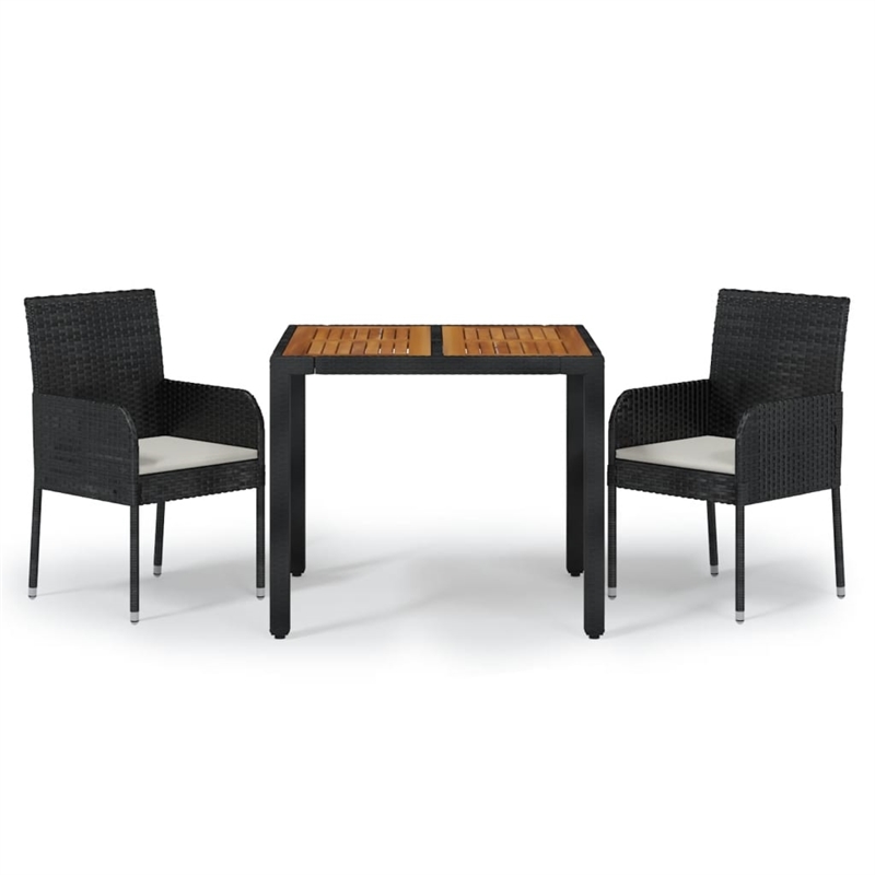 vidaXL Garden Dining Set in Black/Cream White