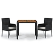 vidaXL Garden Dining Set in Black/Cream White