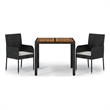 vidaXL Garden Dining Set in Black/Cream White