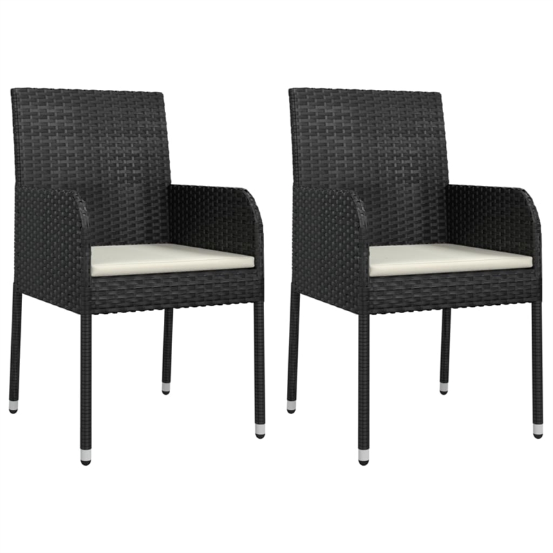 vidaXL Garden Dining Set in Black/Cream White
