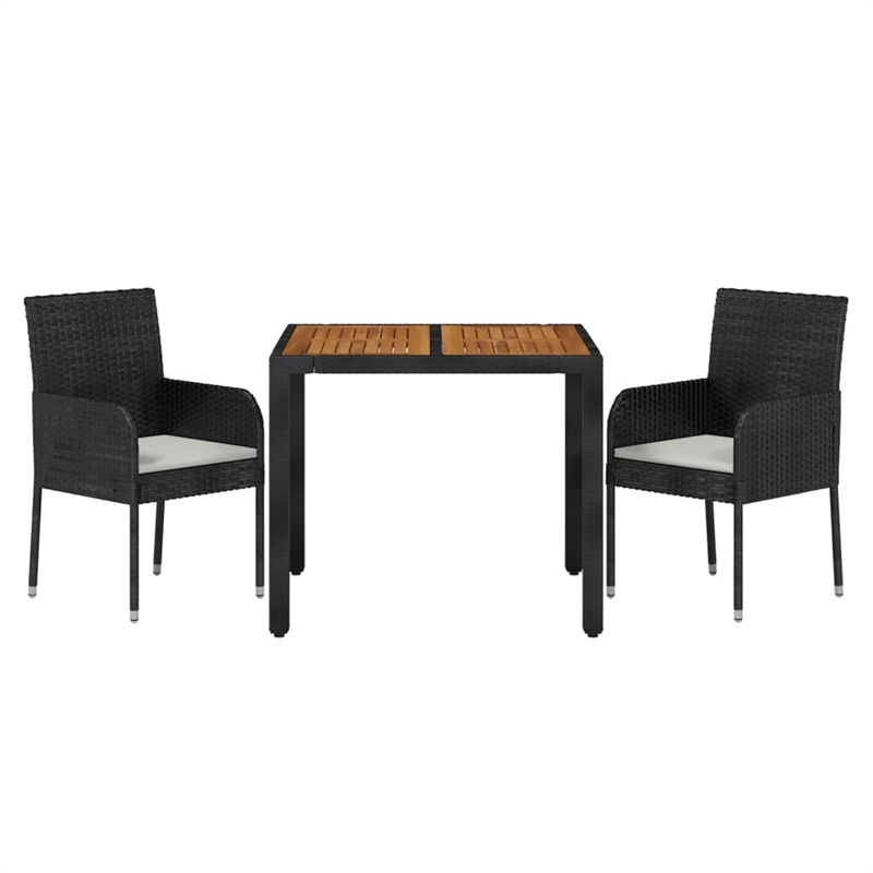 vidaXL Garden Dining Set in Black/Cream White