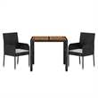 vidaXL Garden Dining Set in Black/Cream White