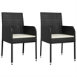 vidaXL Garden Dining Set in Black/Cream White
