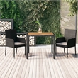 vidaXL Garden Dining Set in Black/Cream White