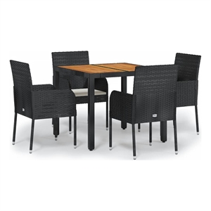 vidaXL Garden Dining Set in Black