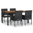vidaXL Garden Dining Set in Black