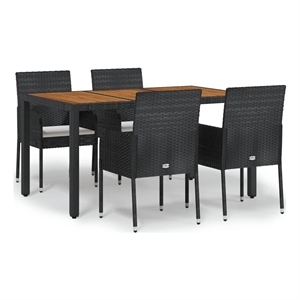 vidaXL Garden Dining Set in Black