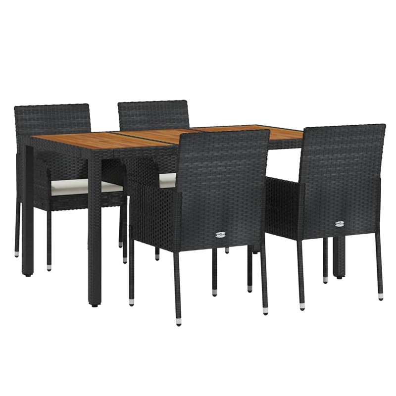 vidaXL Garden Dining Set in Black