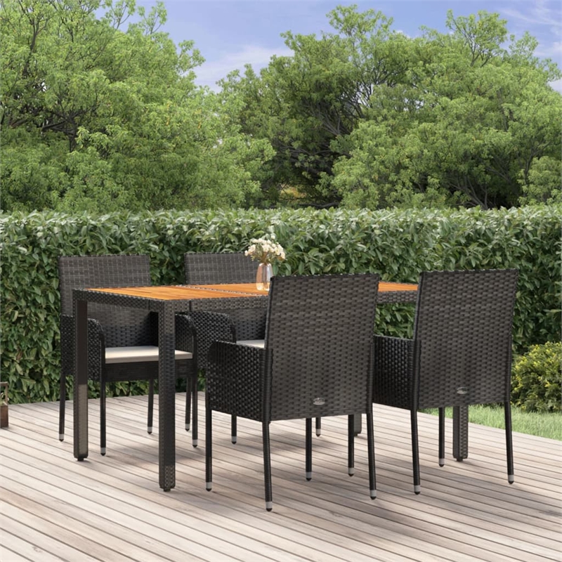 vidaXL Garden Dining Set in Black