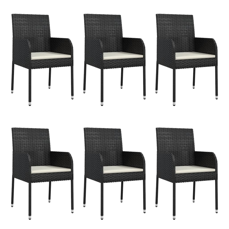 vidaXL Garden Dining Set in Black/Cream White