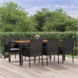 vidaXL Garden Dining Set in Black/Cream White