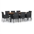 vidaXL Garden Dining Set in Black/Cream White
