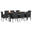 vidaXL Garden Dining Set in Black/Cream White