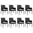 vidaXL Garden Dining Set in Black/Cream White