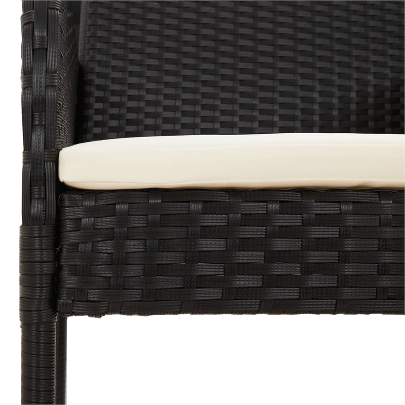 vidaXL Garden Dining Set in Black/Cream White