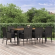 vidaXL Garden Dining Set in Black/Cream White
