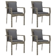 vidaXL Garden Dining Set in Black and Gray