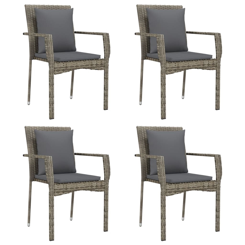 vidaXL Garden Dining Set in Black and Gray