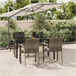 vidaXL PE Rattan Medium Durable Garden Dining Set in Black and Gray