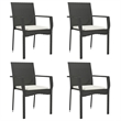 vidaXL Garden Dining Set in Black/Cream White