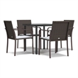 vidaXL PE Rattan 5 Piece Garden Dining Set in Brown