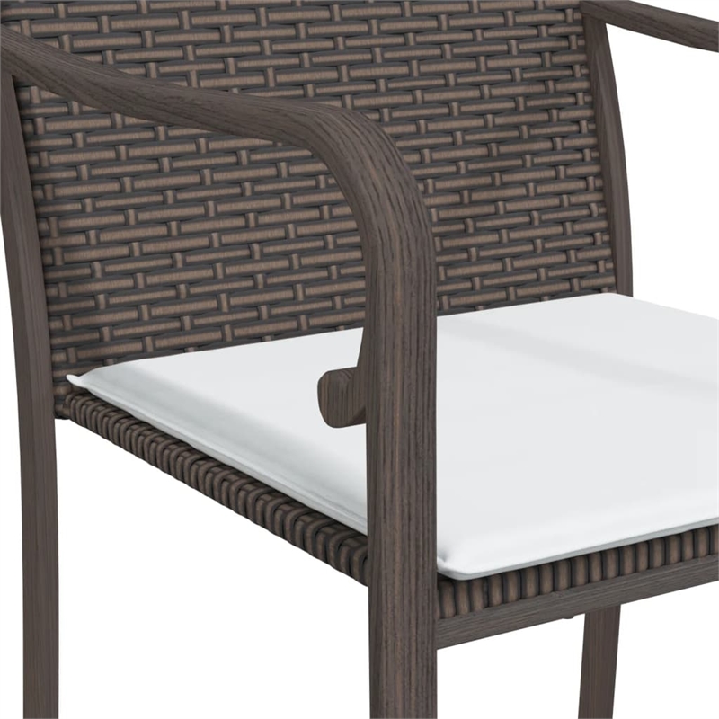 vidaXL PE Rattan 5 Piece Garden Dining Set in Brown