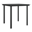 vidaXL PE Rattan/Steel/Tempered Glass Garden Dining Set in Black/Dark Gray