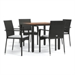 vidaXL Garden Dining Set in Black/Cream White