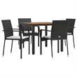 vidaXL Garden Dining Set in Black/Cream White