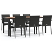 vidaXL Garden Dining Set in Black/Cream White