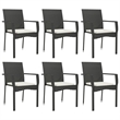 vidaXL Garden Dining Set in Black/Cream White
