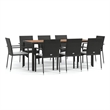vidaXL Garden Dining Set in Black/Cream White