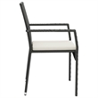 vidaXL Garden Dining Set in Black/Cream White