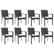 vidaXL Garden Dining Set in Black/Cream White