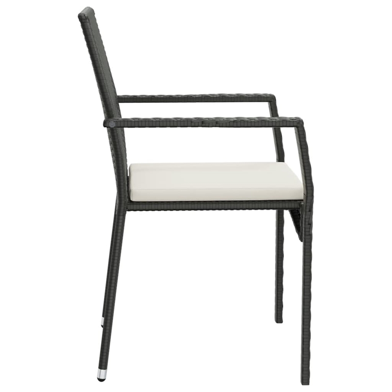 vidaXL Garden Dining Set in Black/Cream White