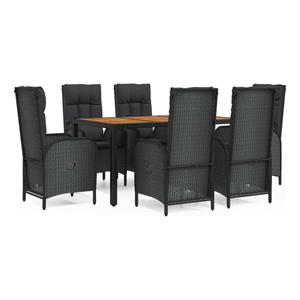 vidaXL Garden Dining Set in Black