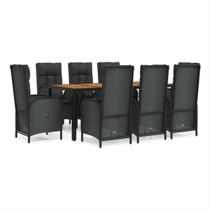 vidaXL Garden Dining Set in Black