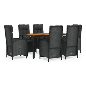 vidaXL Garden Dining Set in Black