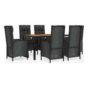 vidaXL Garden Dining Set in Black
