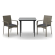 vidaXL Garden Dining Set in Black and Gray