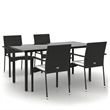 vidaXL Garden Dining Set in Black/Cream White