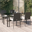 vidaXL Garden Dining Set in Black/Cream White